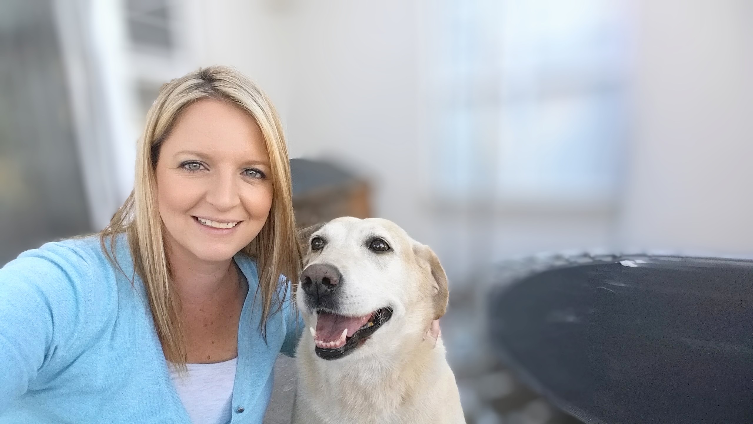 Anelda and Chrystal her soul dog